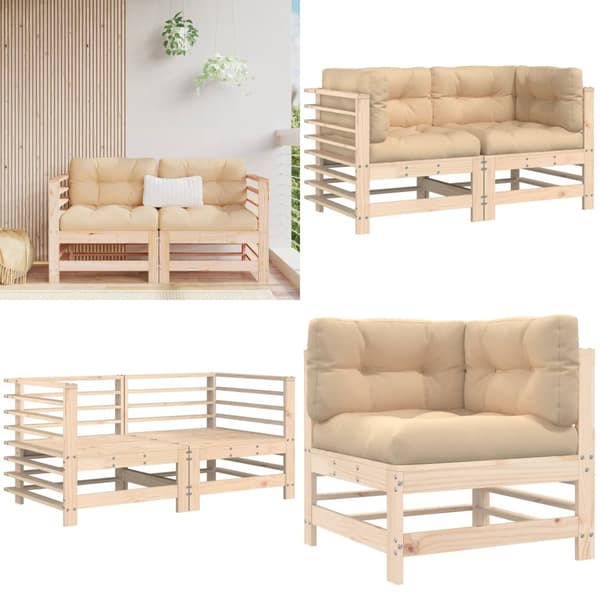 Kulmasohvat tyynyillä 2 kpl täysi mänty - Kulmasohva - Kulmasohvat - Home & Living