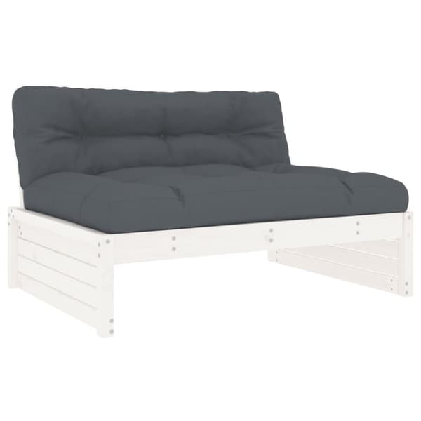 Midtermodul til sofa 120x80 cm massivt fyrretræ hvid - Midtermodul Til Havesofa - Midtermoduler Til Havesofa - Home & Living