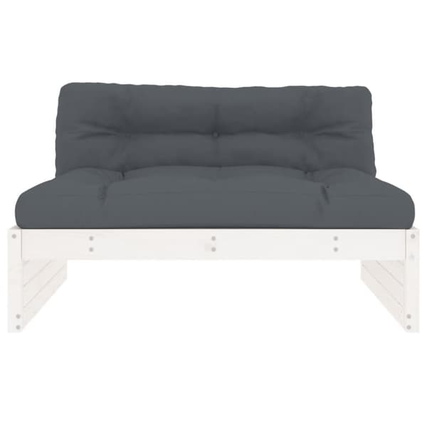 Midtermodul til sofa 120x80 cm massivt fyrretræ hvid - Midtermodul Til Havesofa - Midtermoduler Til Havesofa - Home & Living