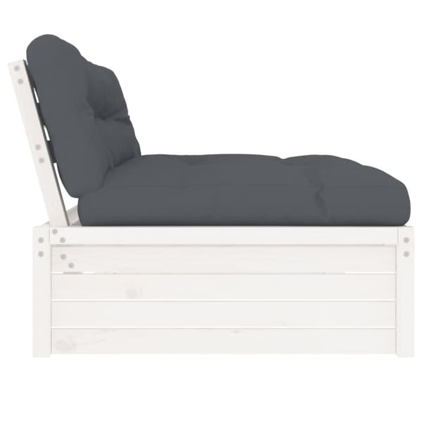 Midtermodul til sofa 120x80 cm massivt fyrretræ hvid - Midtermodul Til Havesofa - Midtermoduler Til Havesofa - Home & Living