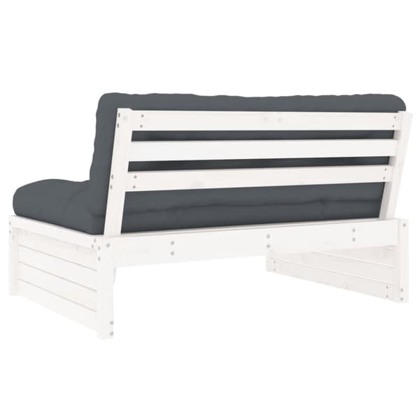 Midtermodul til sofa 120x80 cm massivt fyrretræ hvid - Midtermodul Til Havesofa - Midtermoduler Til Havesofa - Home & Living