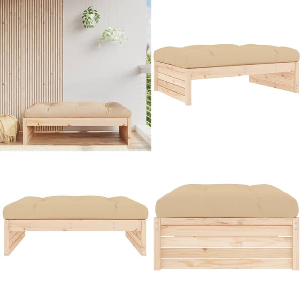 Udendørs fodskammel 120x80 cm massivt fyrretræ - Haveskammel - Haveskamler - Home & Living