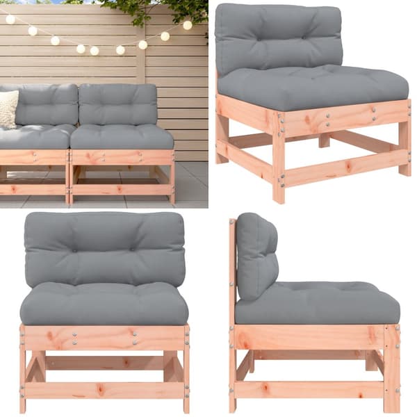 Midtermodul med hynder massivt douglasgran - Midtermodul Til Havesofa - Midtermoduler Til Havesofa - Home & Living