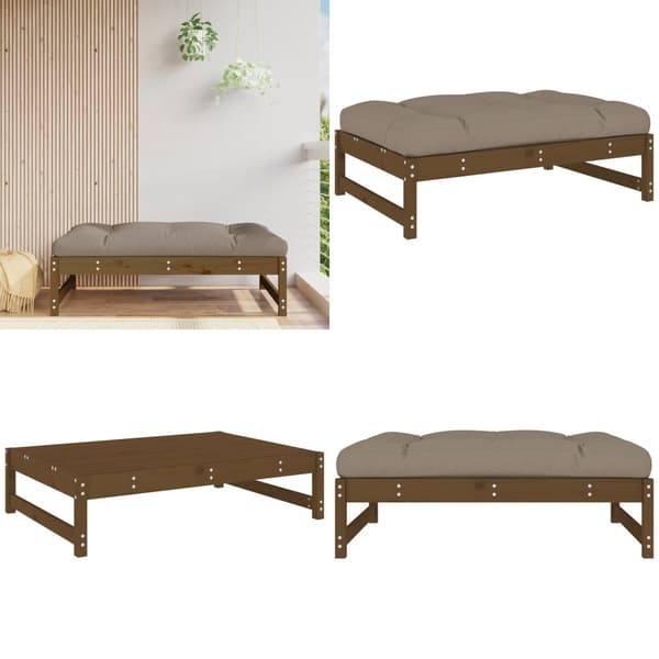 Udendørs fodskammel 120x80 cm massivt fyrretræ honningbrun - Haveskammel - Haveskamler - Home & Living