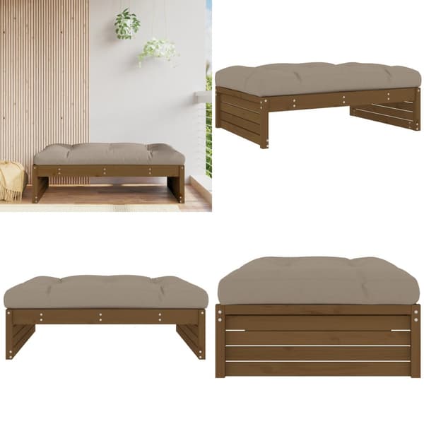 Fotpall för trädgården honungsbrun 120x80 cm massiv furu - Fotpall - Fotpallar - Home & Living