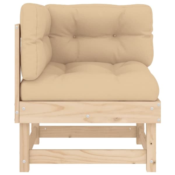 Hjørnemoduler til havesofa 2 stk. Med hynder massivt fyrretræ - Hjørnemodul - Hjørnemoduler - Home & Living