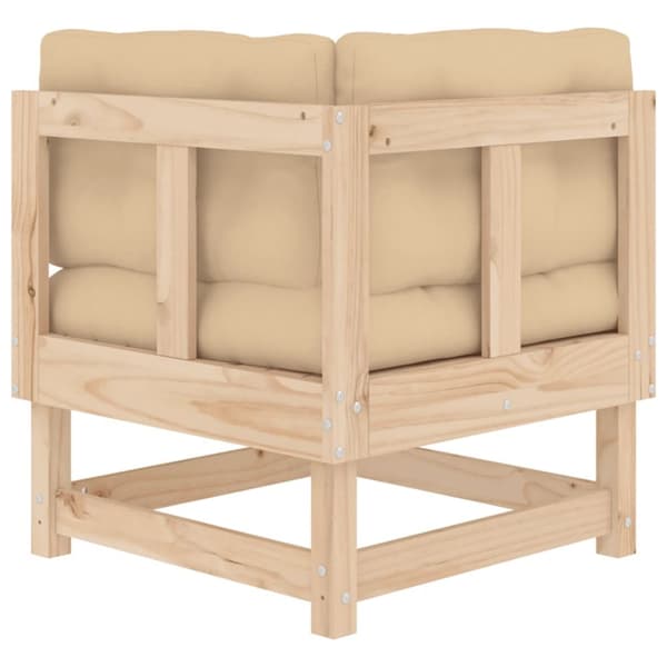 Hjørnemoduler til havesofa 2 stk. Med hynder massivt fyrretræ - Hjørnemodul - Hjørnemoduler - Home & Living