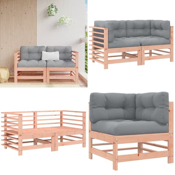 Hjørnemoduler til sofa 2 stk. Med hynder massivt douglasgran - Hjørnemodul - Hjørnemoduler - Home & Living