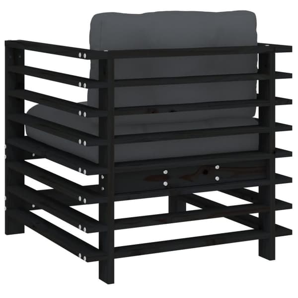 Havestole med hynder 2 stk. Massivt fyrretræ sort - Havestol - Havestole - Home & Living