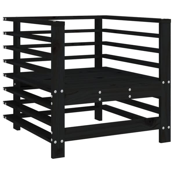 Havestole med hynder 2 stk. Massivt fyrretræ sort - Havestol - Havestole - Home & Living