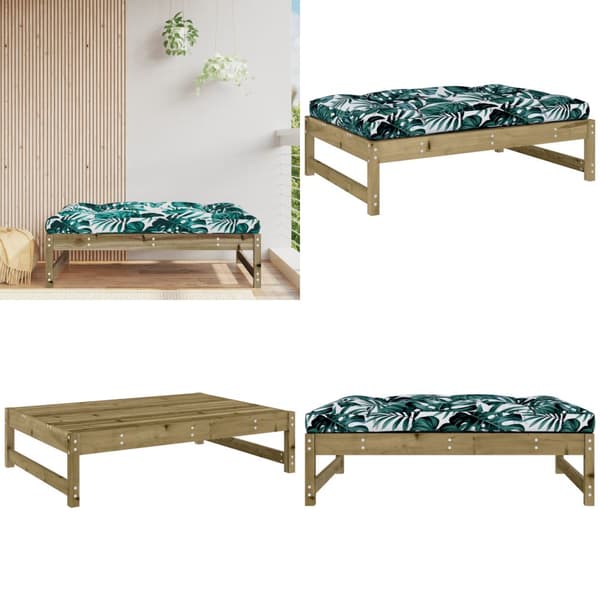 Udendørs fodskammel 120x80 cm imprægneret fyrretræ - Haveskammel - Haveskamler - Home & Living