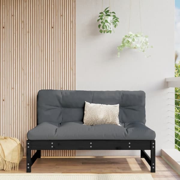 Keskisohva musta 120x80 cm täysi mänty - Keskisohva - Keskisohvat - Home & Living