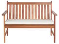 Miniatyrbild 11 av 11: Trädgårdssoffgrupp Ljust Akaciaträ Vita Dynor 4-sits Soffa 2 Fåtöljer med Bord Utomhus Sittgrupp Trädgård