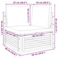 Miniatyrbillede 9 af 9: vidaXL hjørnemodul til havesofa med hynder massivt akacietræ
