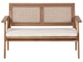 Miniatyrbild 6 av 11: Trädgårdssoffgrupp Ljust Certifierat Akaciaträ Ljusbeige Dynor 4-sits Modern Design Utomhus Samtalsgrupp