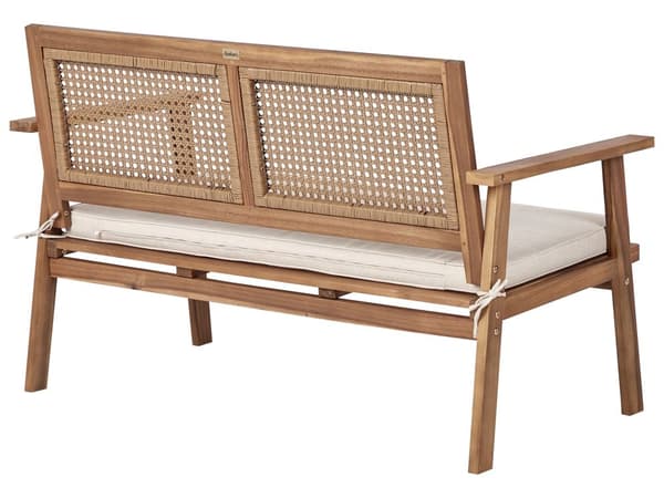 Trädgårdssoffgrupp Ljust Certifierat Akaciaträ Ljusbeige Dynor 4-sits Modern Design Utomhus Samtalsgrupp