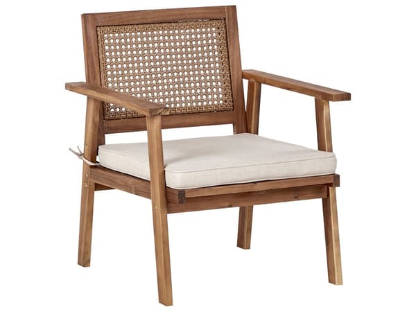 Trädgårdssoffgrupp Ljust Certifierat Akaciaträ Ljusbeige Dynor 4-sits Modern Design Utomhus Samtalsgrupp