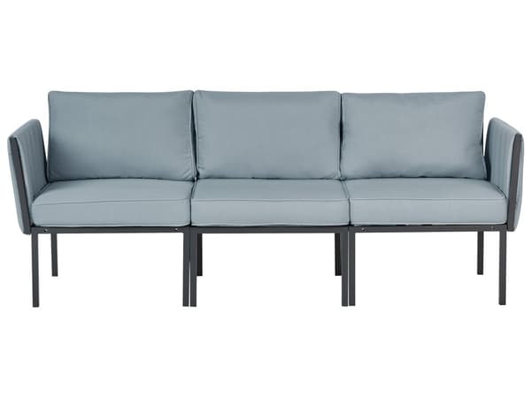 Loungegrupp med 2 Fåtöljer och Soffa Mörkgrå Stål 5-sits med Dynor Modern Design Trädgård Uteplats