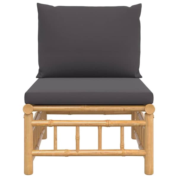 Soffa mittdel med mörkgråa dynor bambu