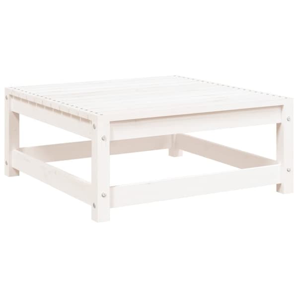 Trädgårdspall vit 70x70x30 cm massiv furu