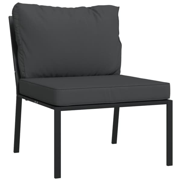Trädgårdsstolar med grå dynor 2 st 60x74x79 cm stål