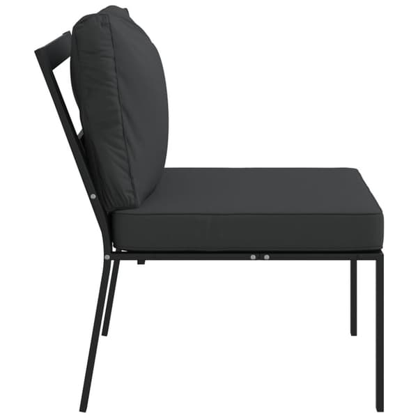 Trädgårdsstolar med grå dynor 2 st 60x74x79 cm stål