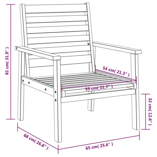 Trädgårdsstolar 2 st 66,5x65x81 cm massivt akaciaträ