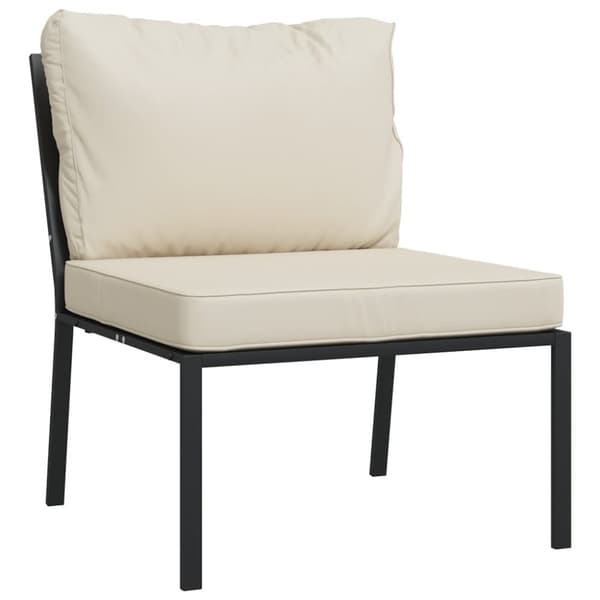 Trädgårdsstolar med sandfärgade dynor 2 st 60x74x79 cm stål