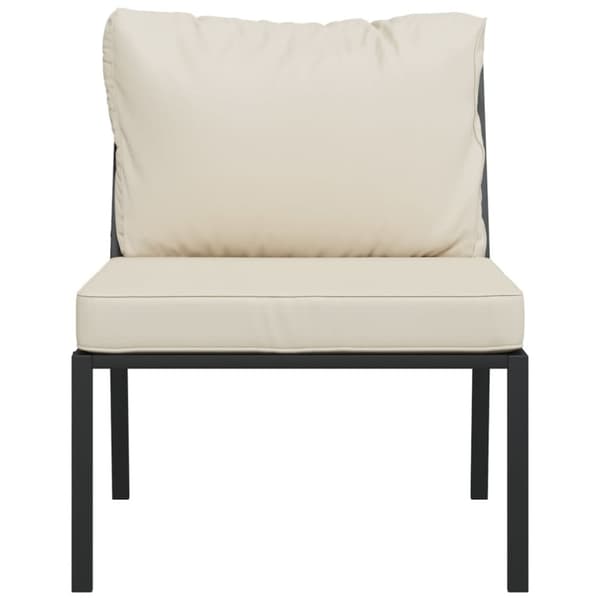 Trädgårdsstolar med sandfärgade dynor 2 st 60x74x79 cm stål