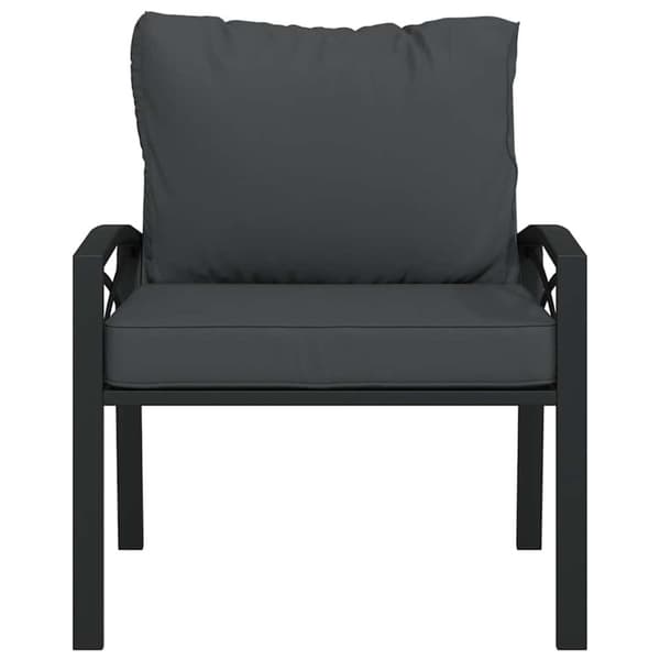 Trädgårdsstol med grå dynor 68x76x79 cm stål