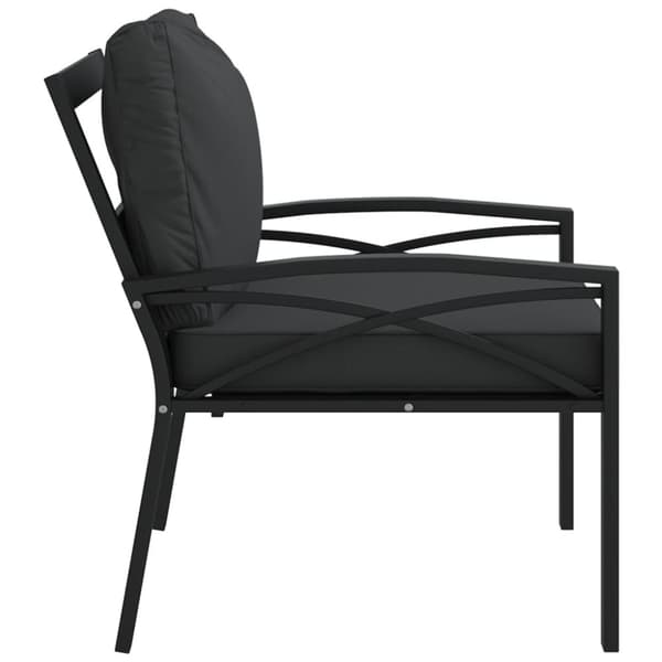 Trädgårdsstol med grå dynor 68x76x79 cm stål