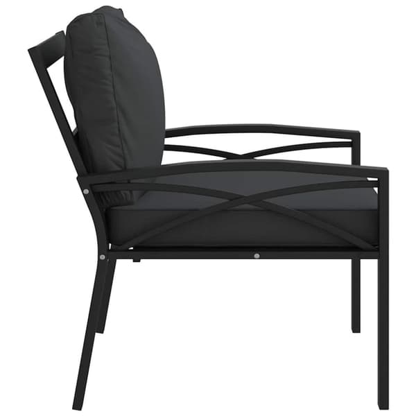 Trädgårdsstol med grå dynor 68x76x79 cm stål