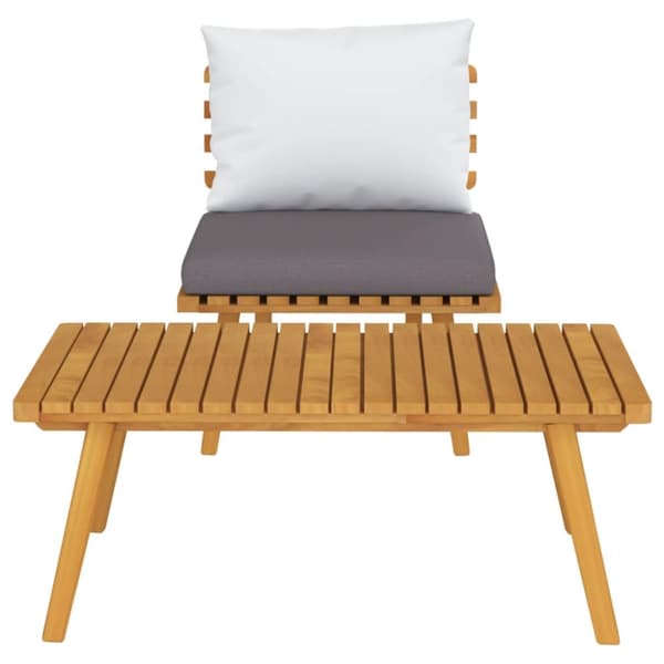 Loungegrupp för trädgården med dynor 2 delar massivt akaciaträ