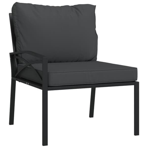 Trädgårdsstolar med grå dynor 2 st 62x75x79 cm stål