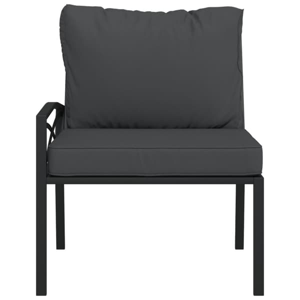 Trädgårdsstolar med grå dynor 2 st 62x75x79 cm stål