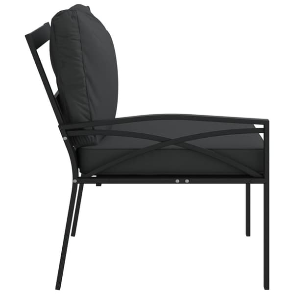 Trädgårdsstolar med grå dynor 2 st 62x75x79 cm stål