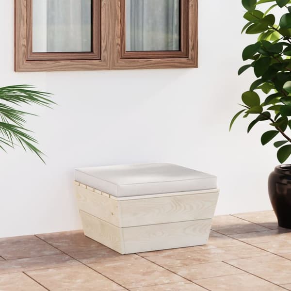 Ottoman med dyna till pallsoffa impregnerat granträ
