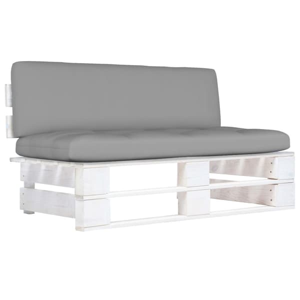Mittensektion till pallsoffa vit impregnerad furu