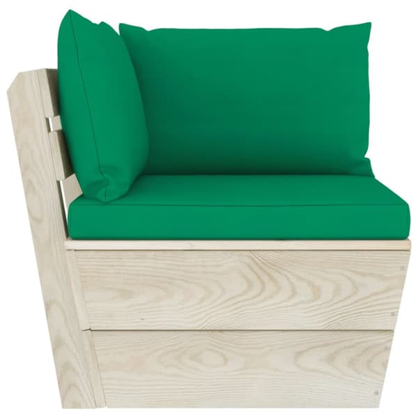 Hörnsektion med dynor till pallsoffa impregnerat granträ