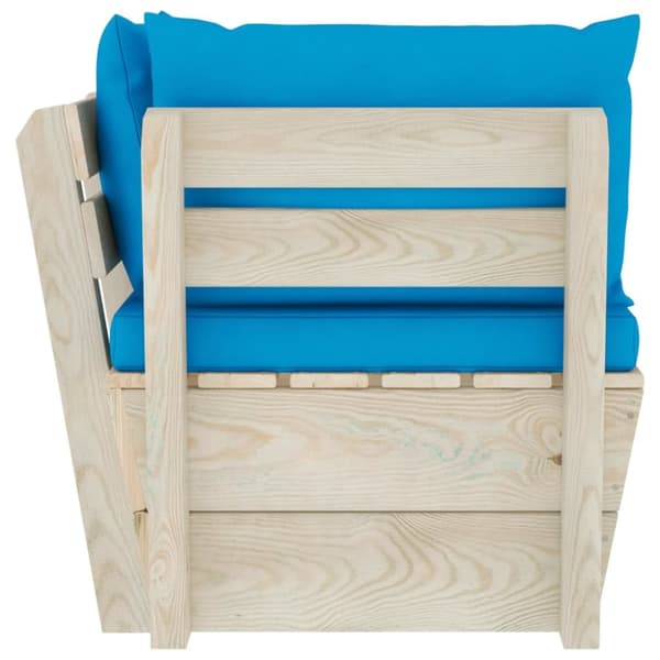 Hörnsektion med dynor till pallsoffa impregnerat granträ