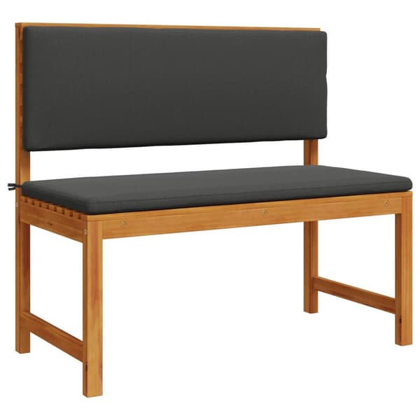 vidaXL Hagebenk med puter 100x50x91 cm Solid Akasietre
