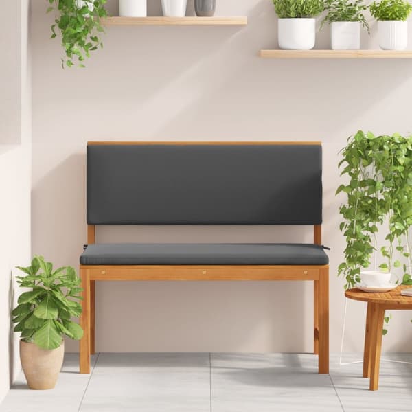 vidaXL Hagebenk med puter 100x50x91 cm Solid Akasietre
