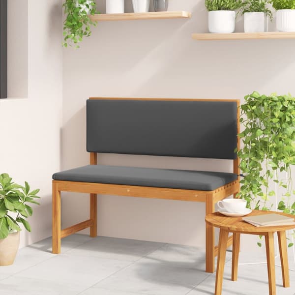 vidaXL Hagebenk med puter 100x50x91 cm Solid Akasietre