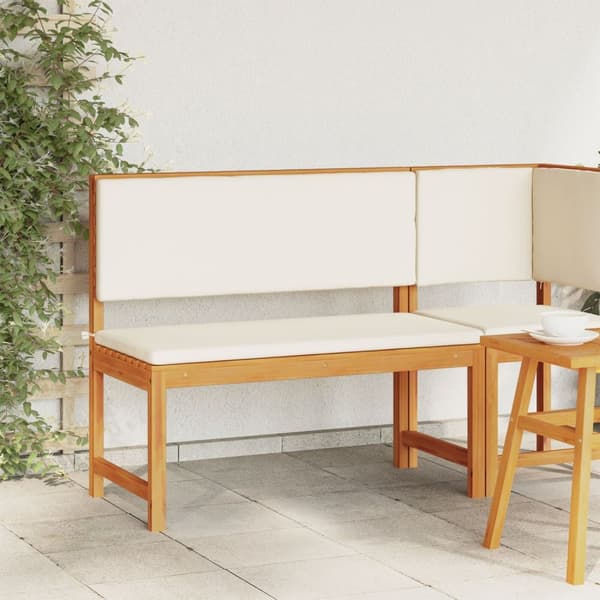 vidaXL Hagebenk med puter 100x50x91 cm Solid Akasietre