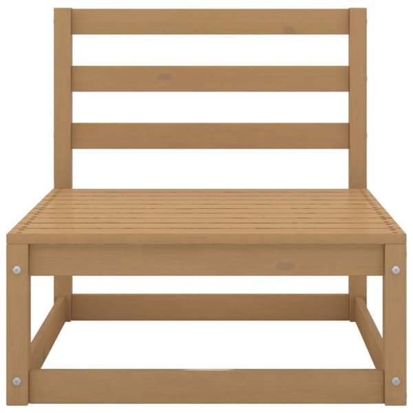 Loungegrupp med dynor 2 delar honungsbrun massiv furu