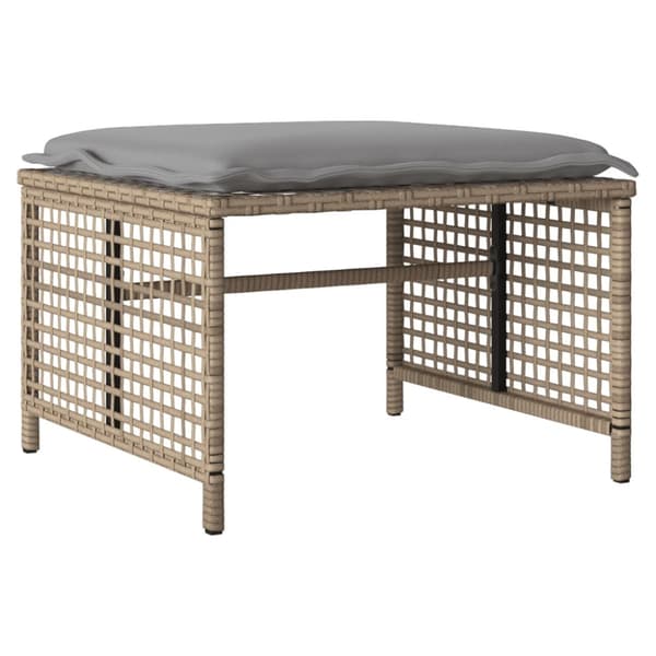 Soffgrupp för trädgård dynor 4 delar beige konstrotting glas