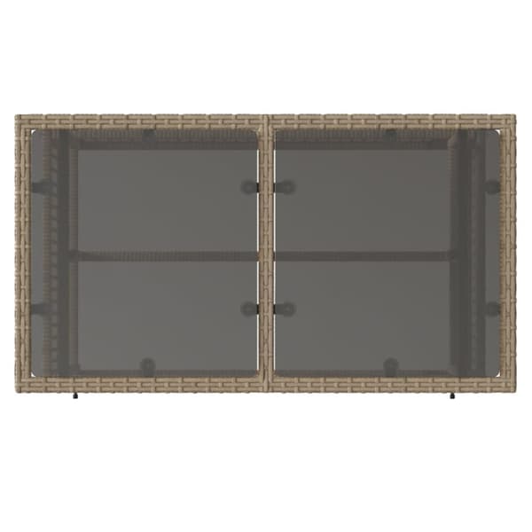 Soffgrupp för trädgård dynor 4 delar beige konstrotting glas