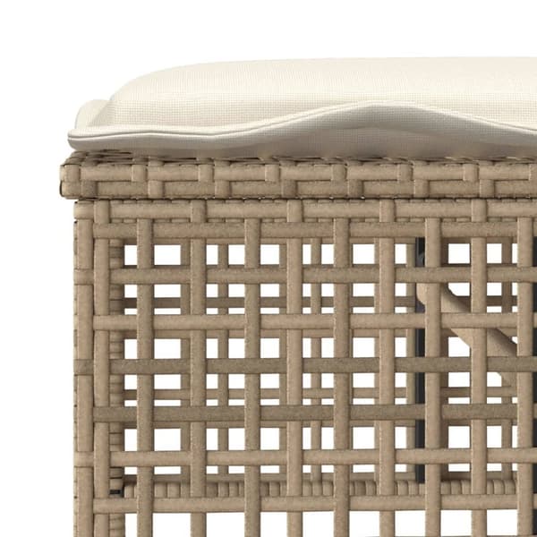 Soffgrupp för trädgård dynor 4 delar beige konstrotting glas