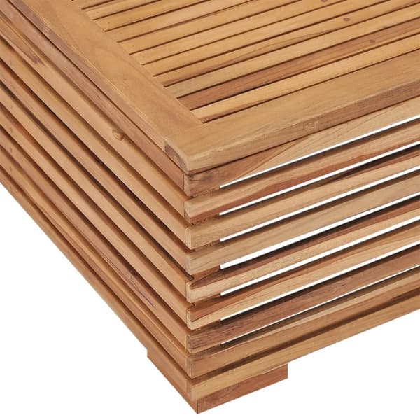 Utebord och fotpall med mörkgrå dyna massiv teak