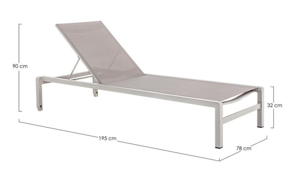 BOLZANO Kolli trädgårdssäng beige justerbar 195x78 cm